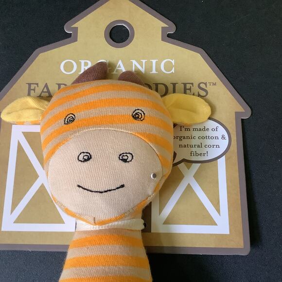 Organic Farm Buddies Plush Rattle Toy - George Giraffe 14" Plush Toy - NWT - Picture 2 of 6